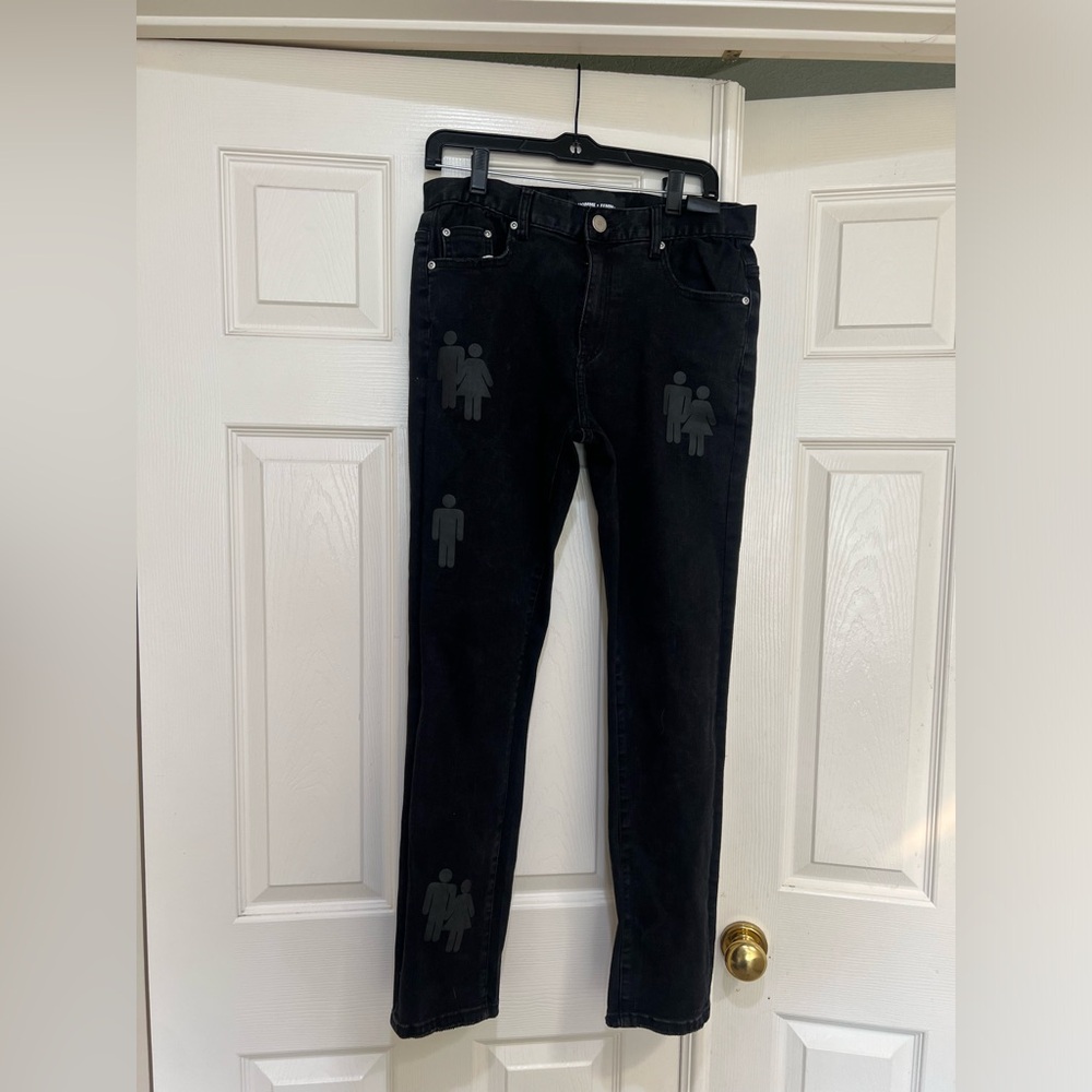 Homme + Femme Black Male Female Icons Jeans Denim Pants Size 32x 29